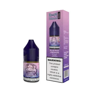 Blue Razz Lemonade Nic Salt E-Liquid R and M Tornado Salts By Fumot 10ml